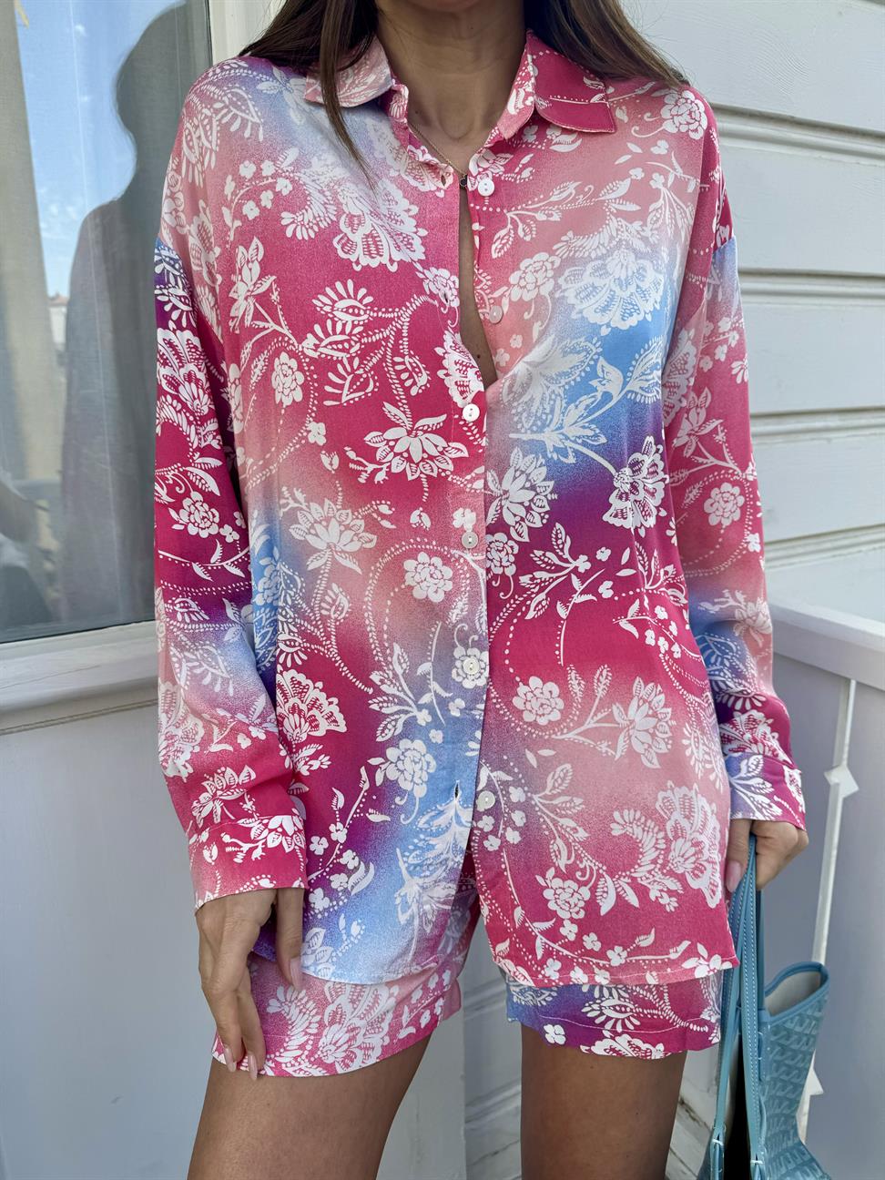 Pembe Desenli Takım