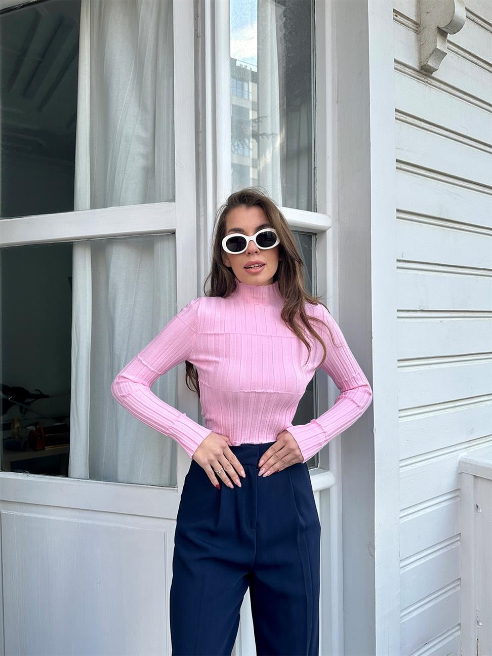 Pembe Dik Yaka Fitilli Kazak