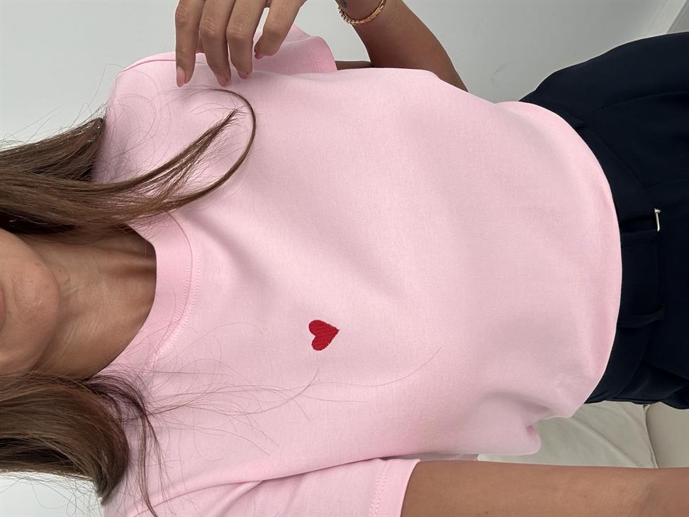 Pembe Kalpli Tişört