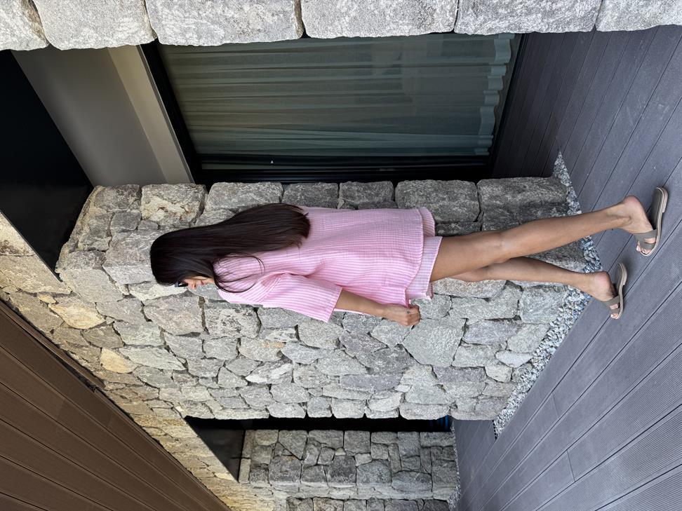 Pembe Müslin İkili Takım