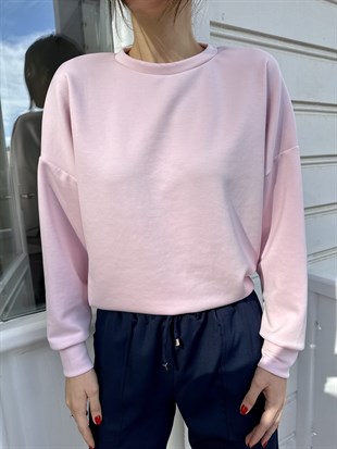 Pembe Yumuşak Dokulu Sweat
