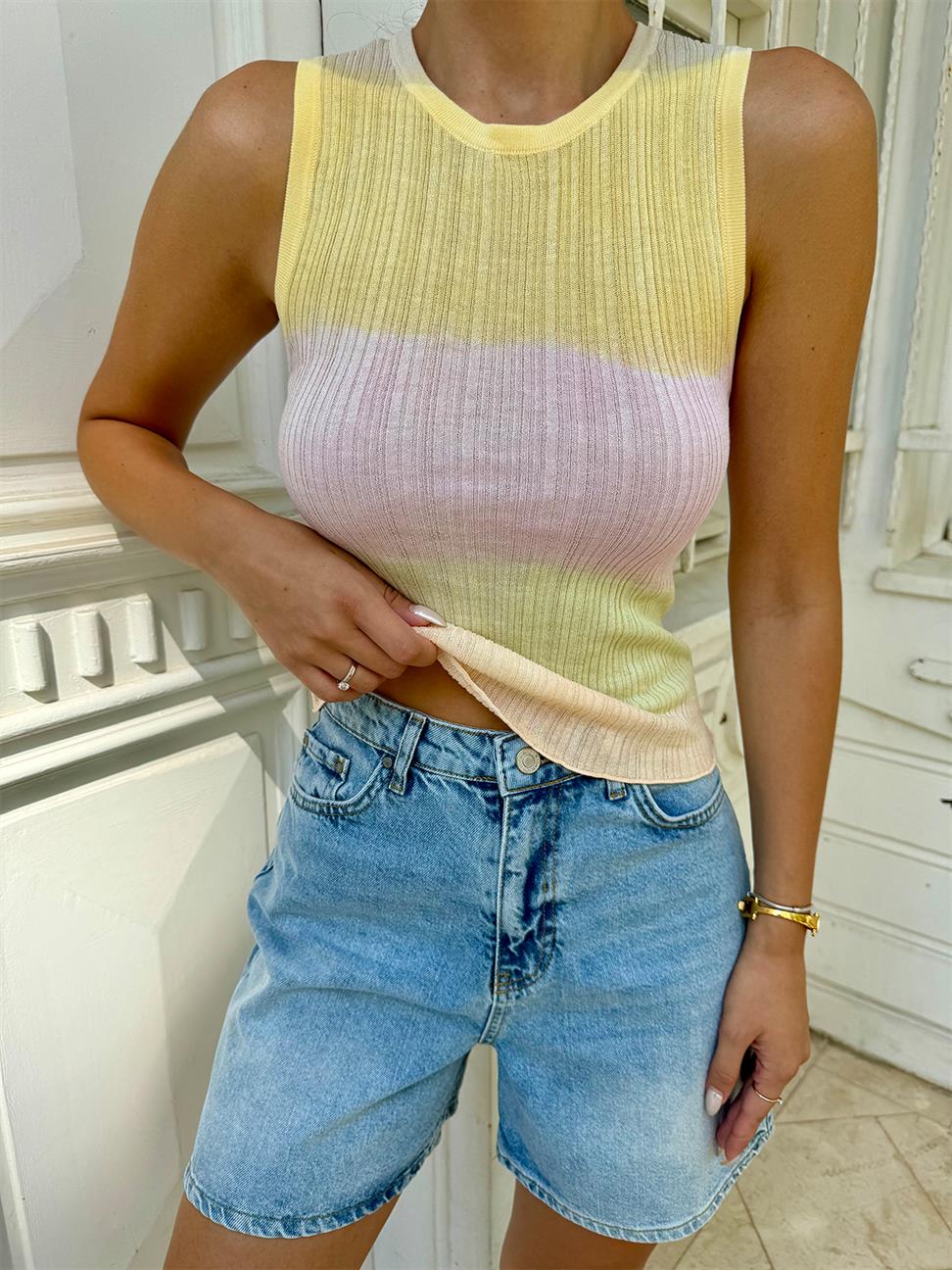 Renk Geçişli Triko Bluz