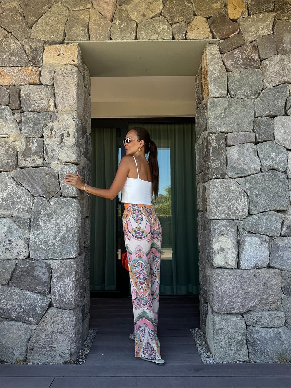 Şal Desen Viskon Pantolon