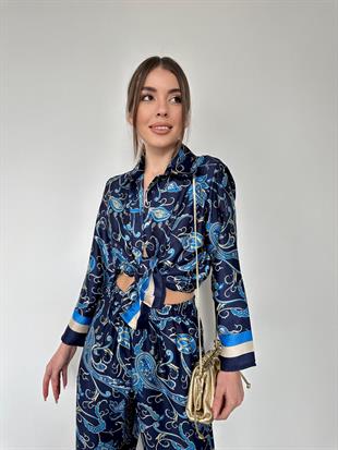 Mavi Desenli İkili Takım