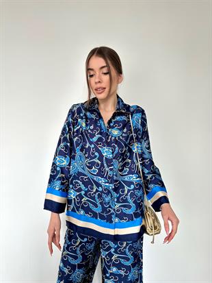 Mavi Desenli İkili Takım