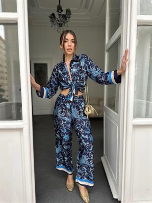 Mavi Desenli İkili Takım