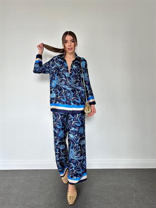 Mavi Desenli İkili Takım