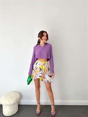 Sarı Bağlama Detaylı Etek