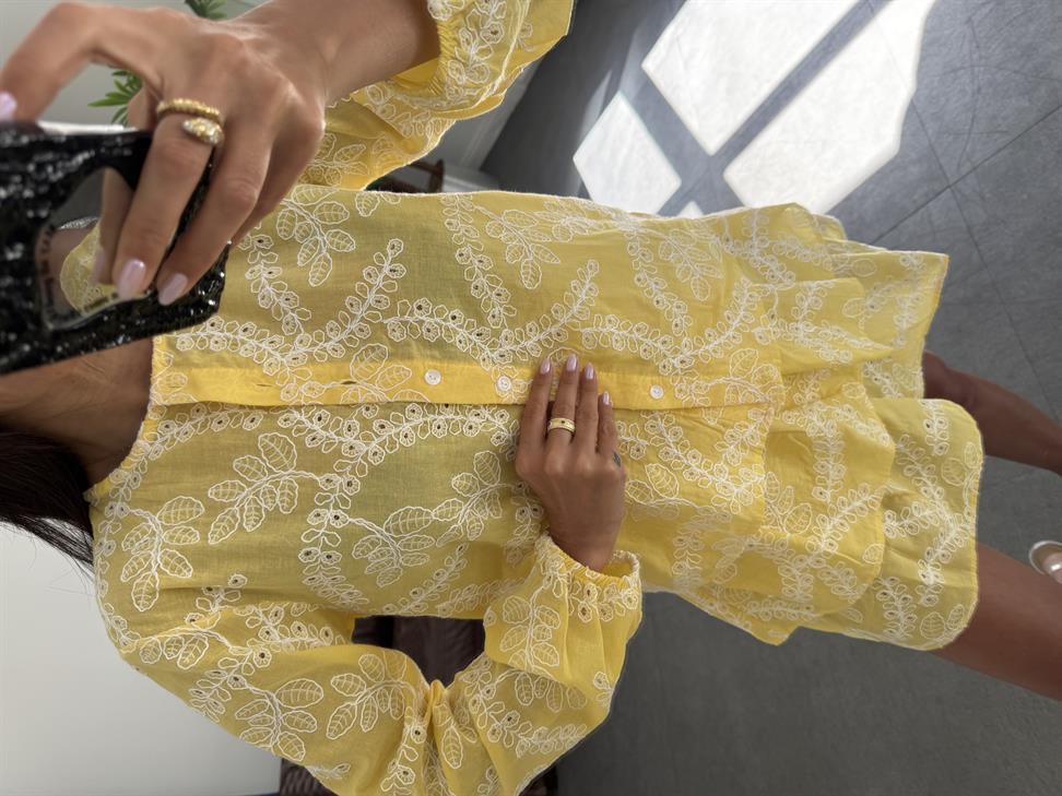 Sarı Fistolu Etek Takım