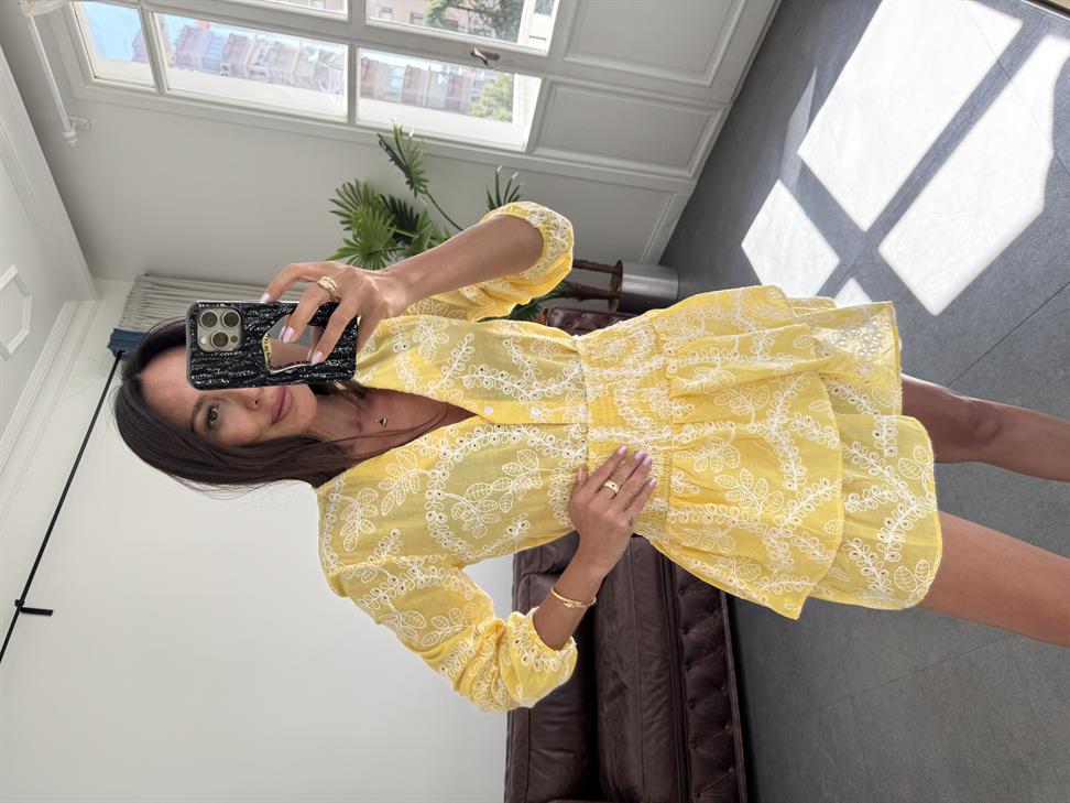 Sarı Fistolu Etek Takım