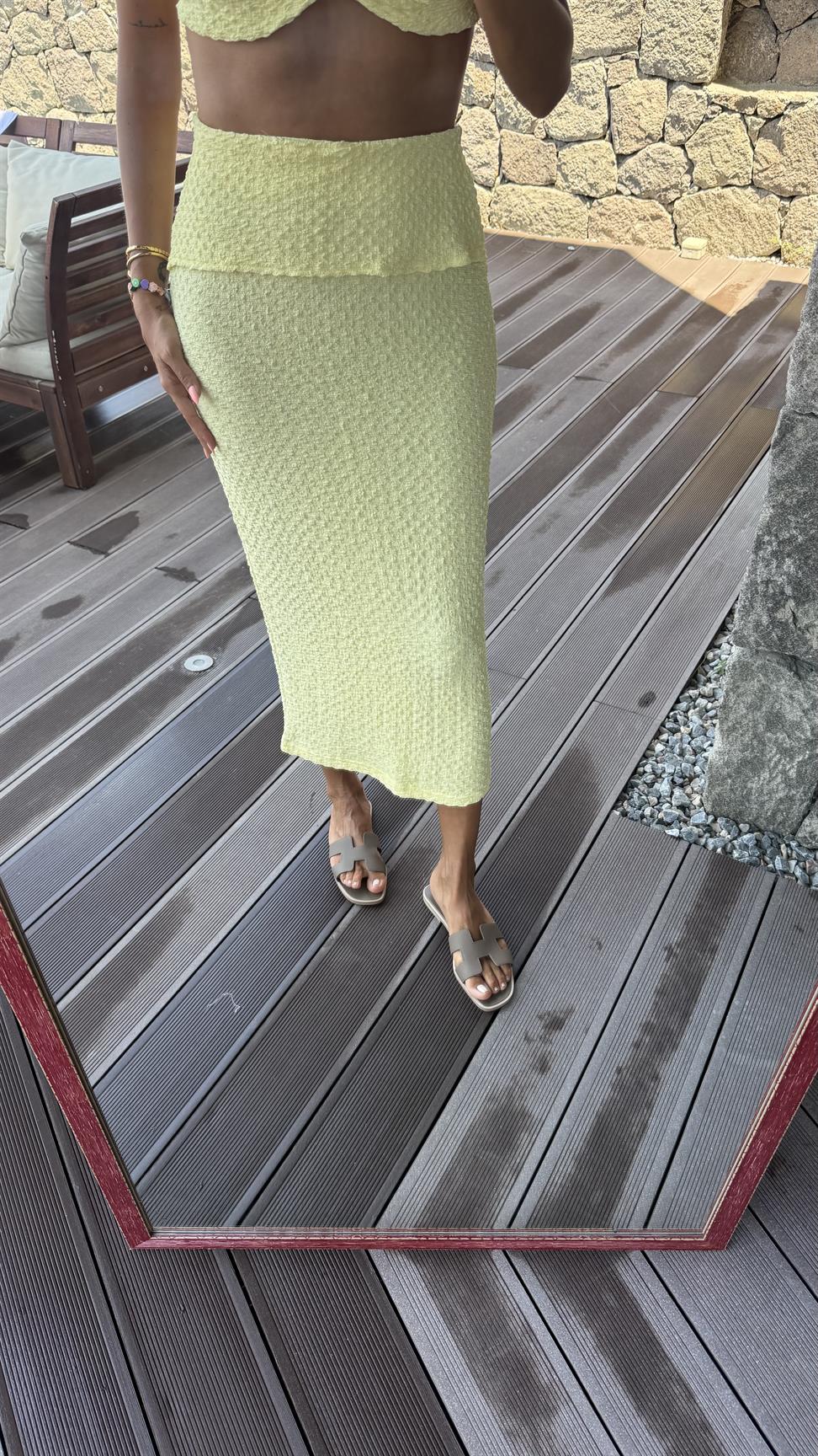 Sarı Seashell Etekli Takım