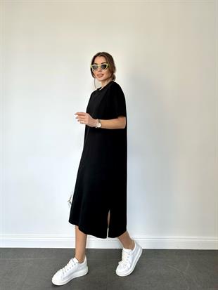 Siyah Basic Kısa Kol Elbise
