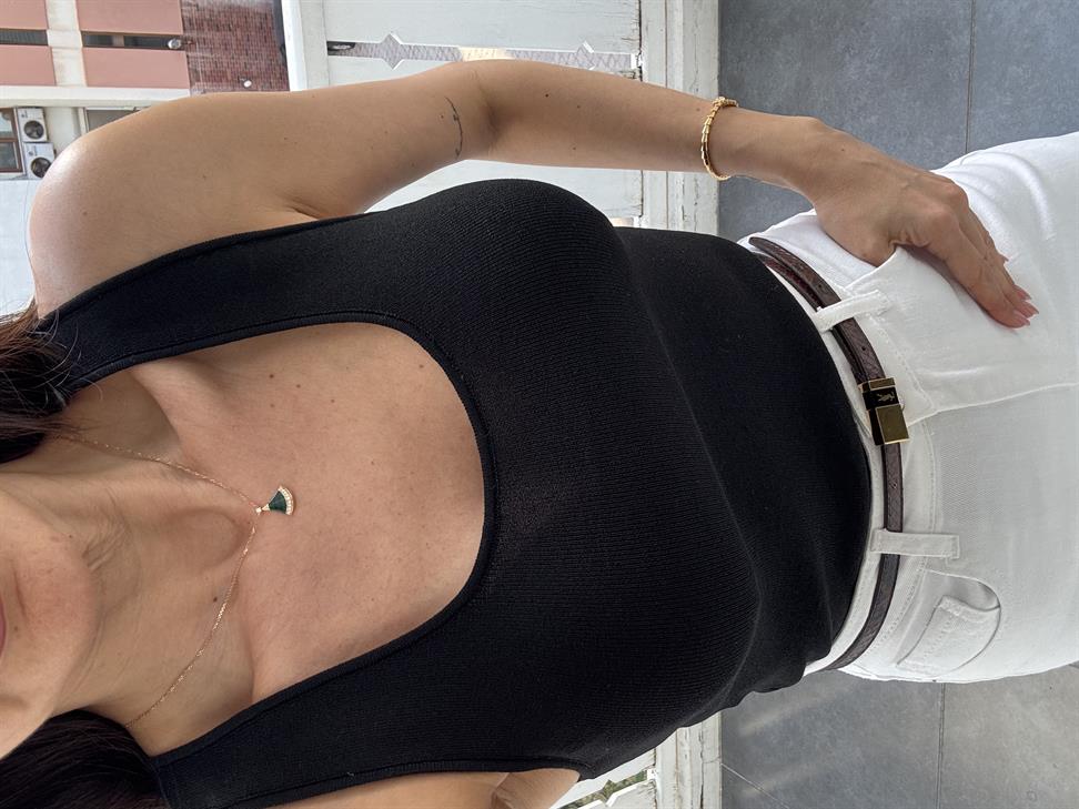 Siyah Basic Triko Bluz