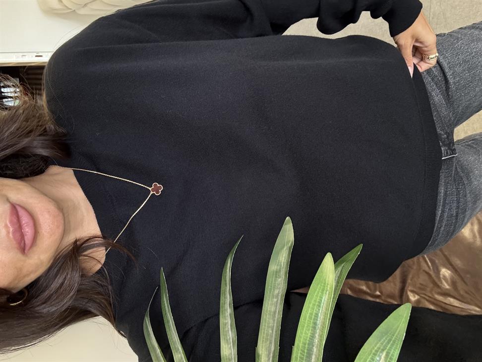 Siyah Bisiklet Yaka Yünlü Basic Triko Kazak