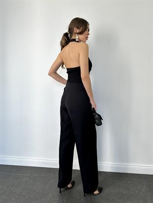 Siyah Boyundan Bağlamalı Uzun Tulum