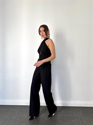 Siyah Boyundan Bağlamalı Uzun Tulum