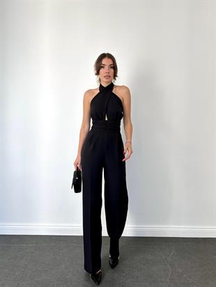 Siyah Boyundan Bağlamalı Uzun Tulum