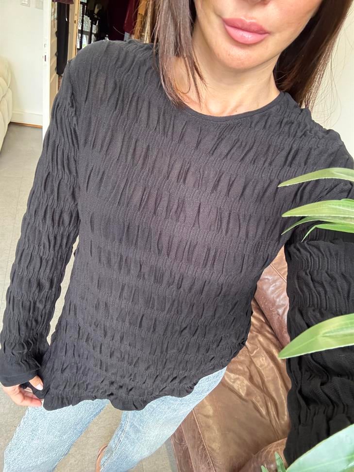 Siyah Bürümcük Tunik Triko