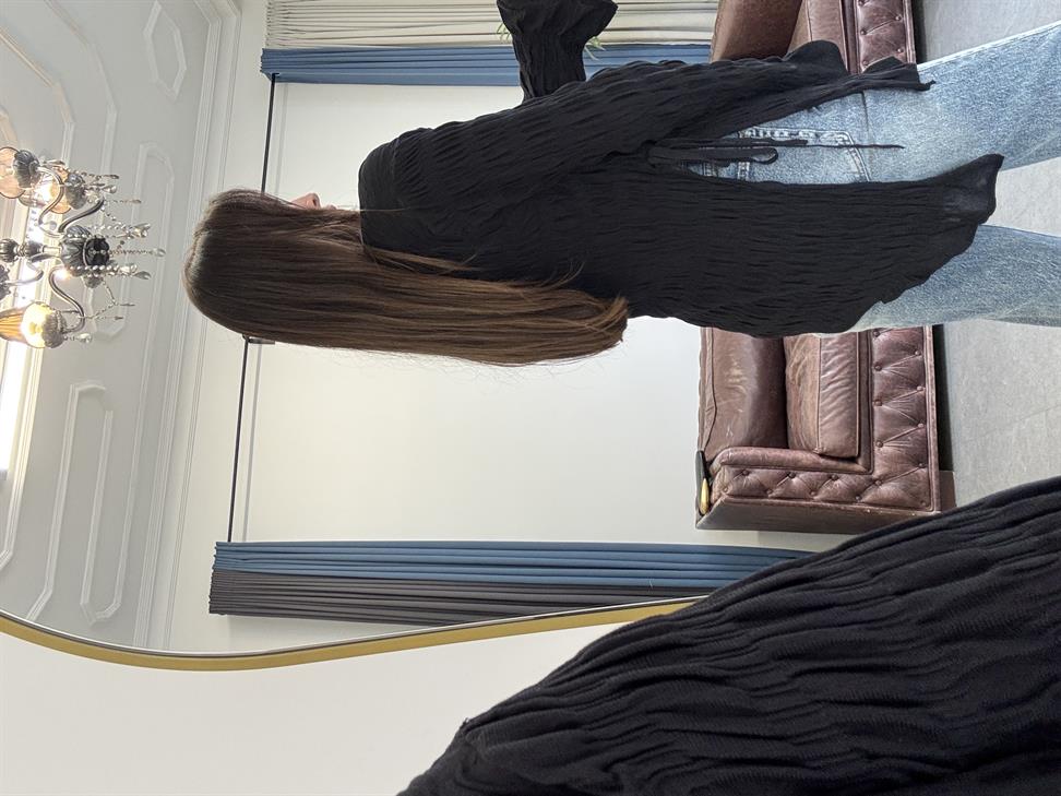 Siyah Bürümcük Tunik Triko