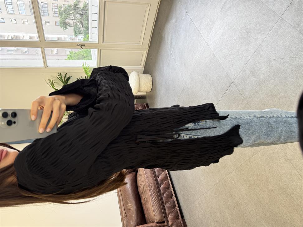 Siyah Bürümcük Tunik Triko