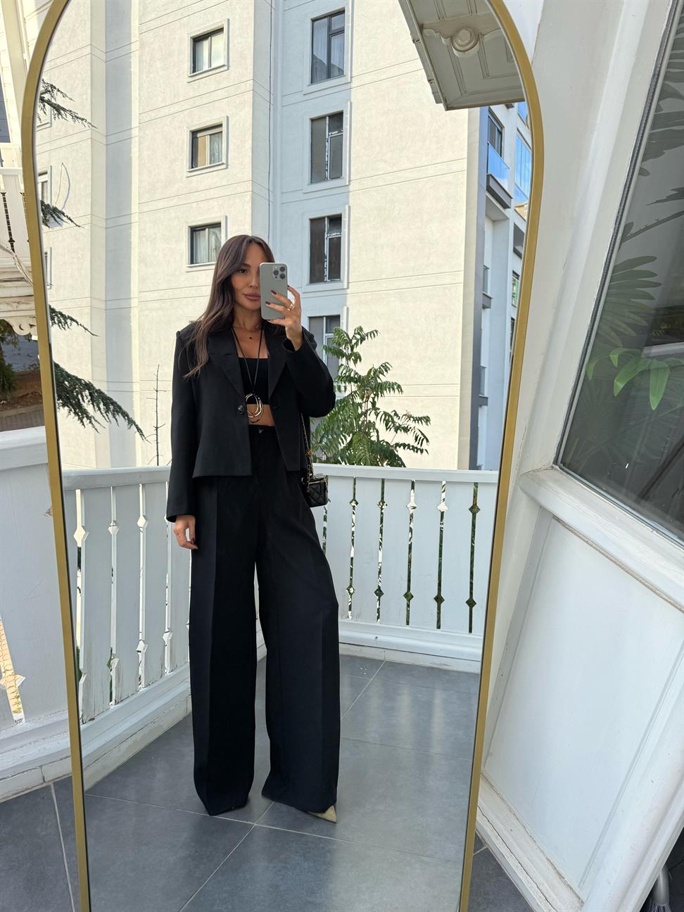 Siyah Ceket Pantolon 2li Kadın Takım