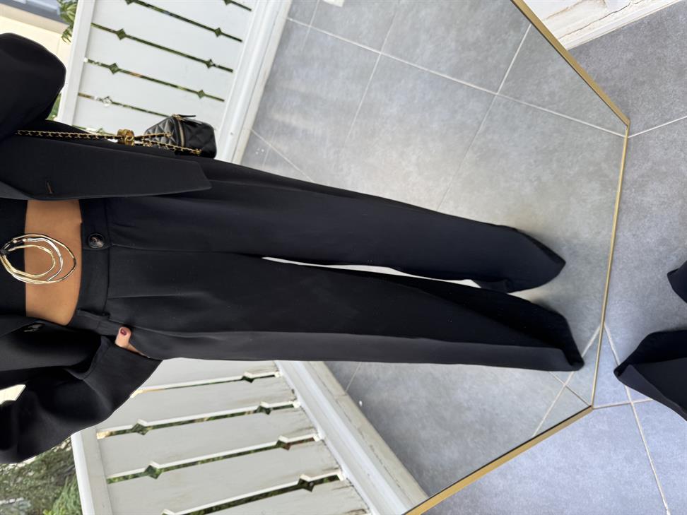 Siyah Ceket Pantolon 2li Kadın Takım