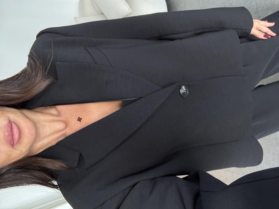 Siyah Ceket Pantolon 2li Kadın Takım