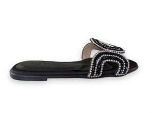 Siyah Clara Taşlı Terlik