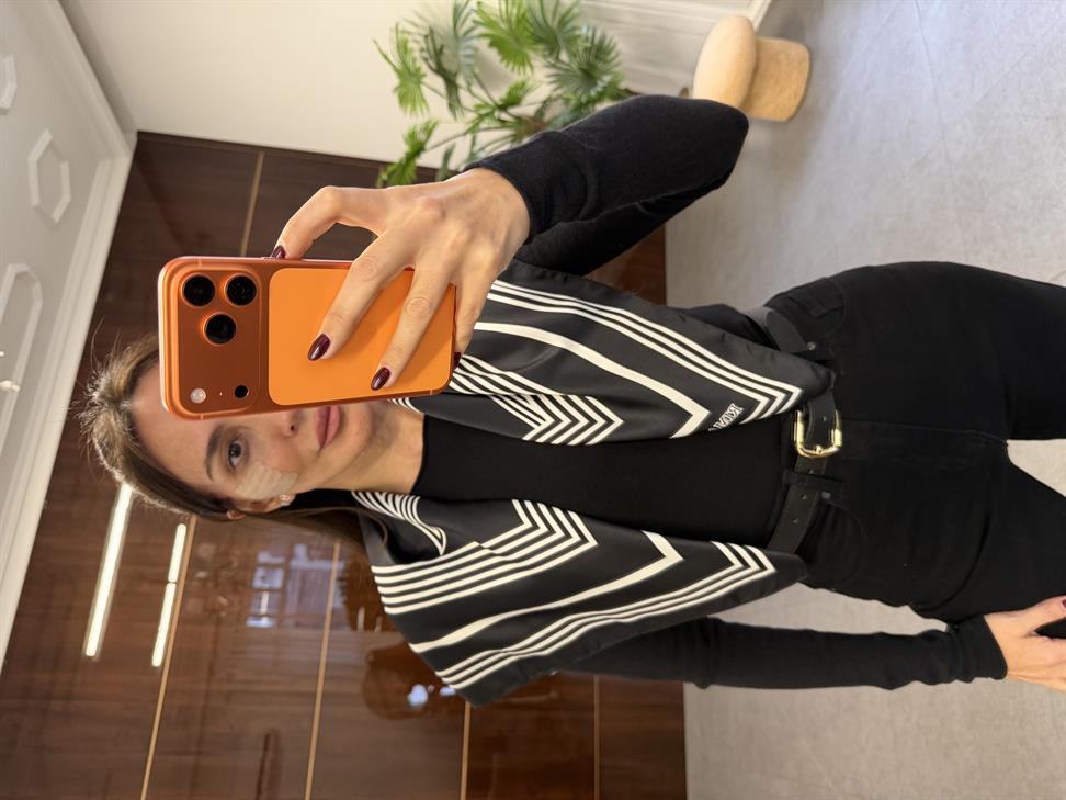 Siyah Geometrik Desen Fular