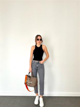 Siyah Halter Yaka Basic Bluz