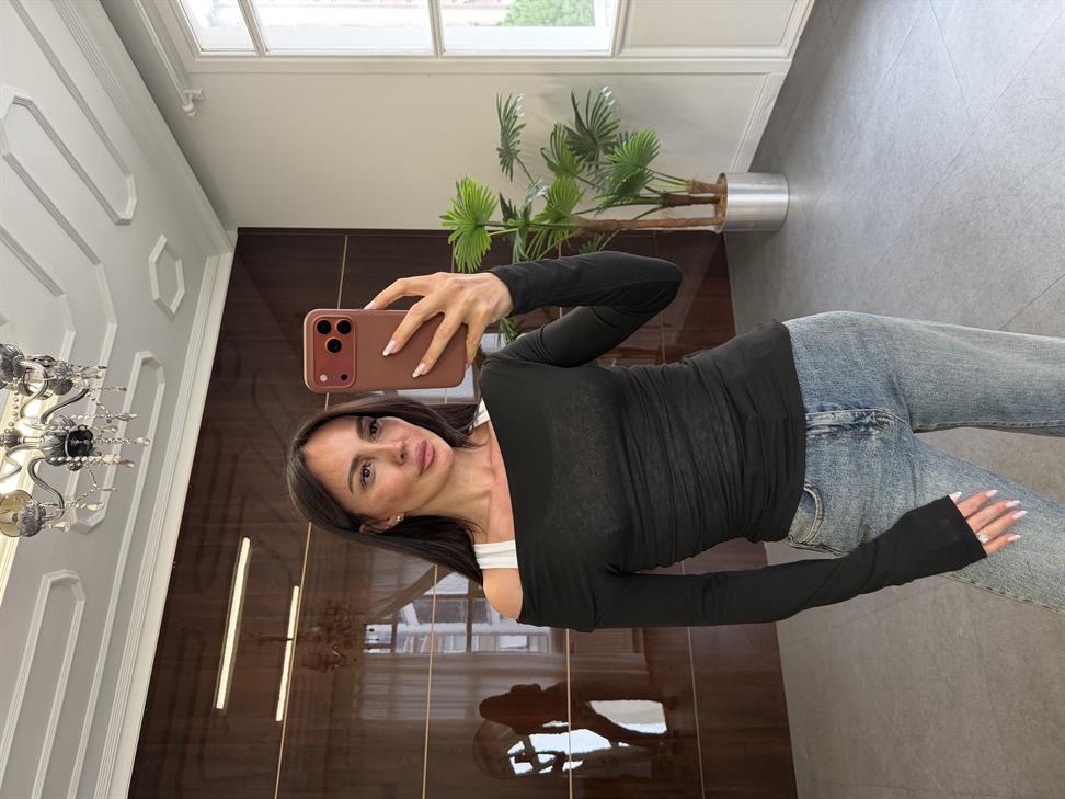 Siyah İkili Asimetrik Bluz