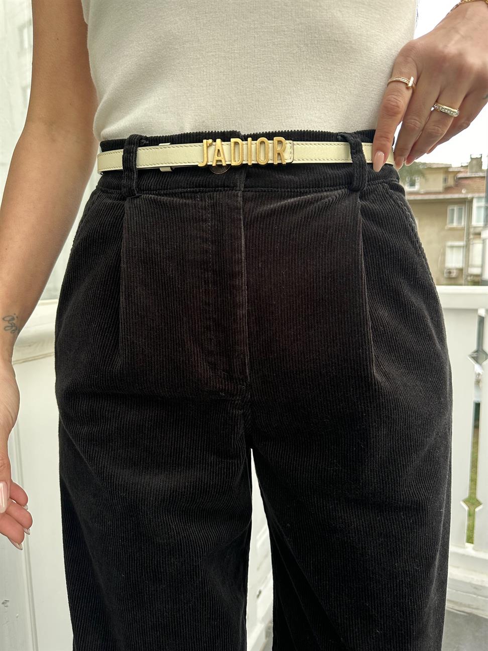 Siyah Kadife Palazzo Pantolon