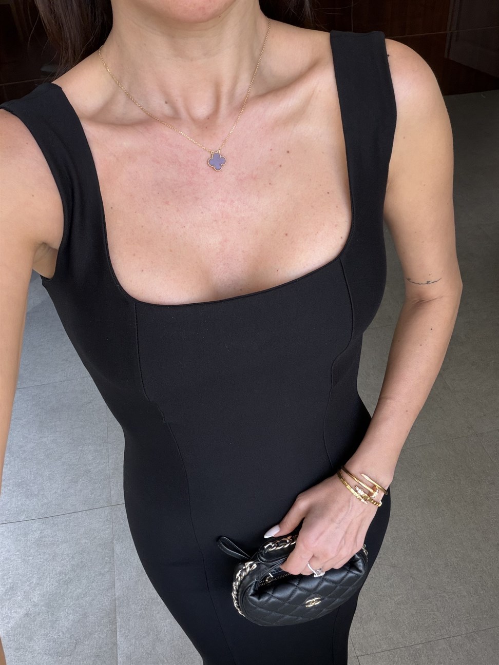 Siyah Kalın Askılı Kalem Elbise