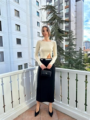 Siyah Kemerli Bilek Boy Etek