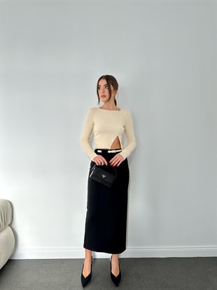 Siyah Kemerli Bilek Boy Etek