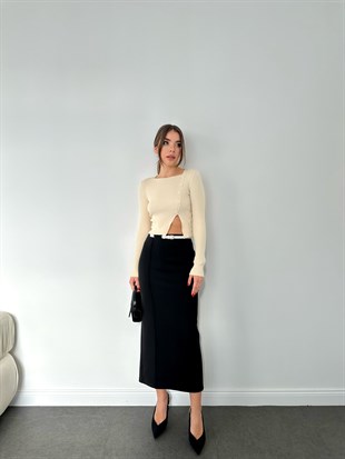 Siyah Kemerli Bilek Boy Etek