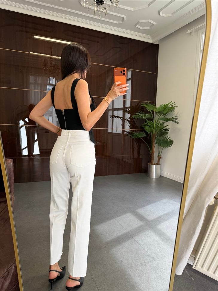 Siyah Keten Görünümlü Korse Bluz