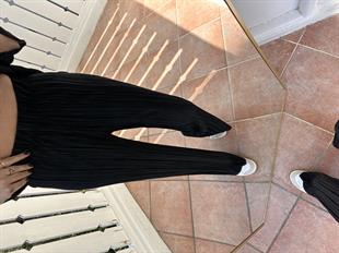 Siyah Kısa Kollu Salaş Kadın Takım