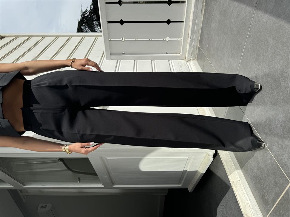 Siyah Kısa Yelekli Palazzo Takım