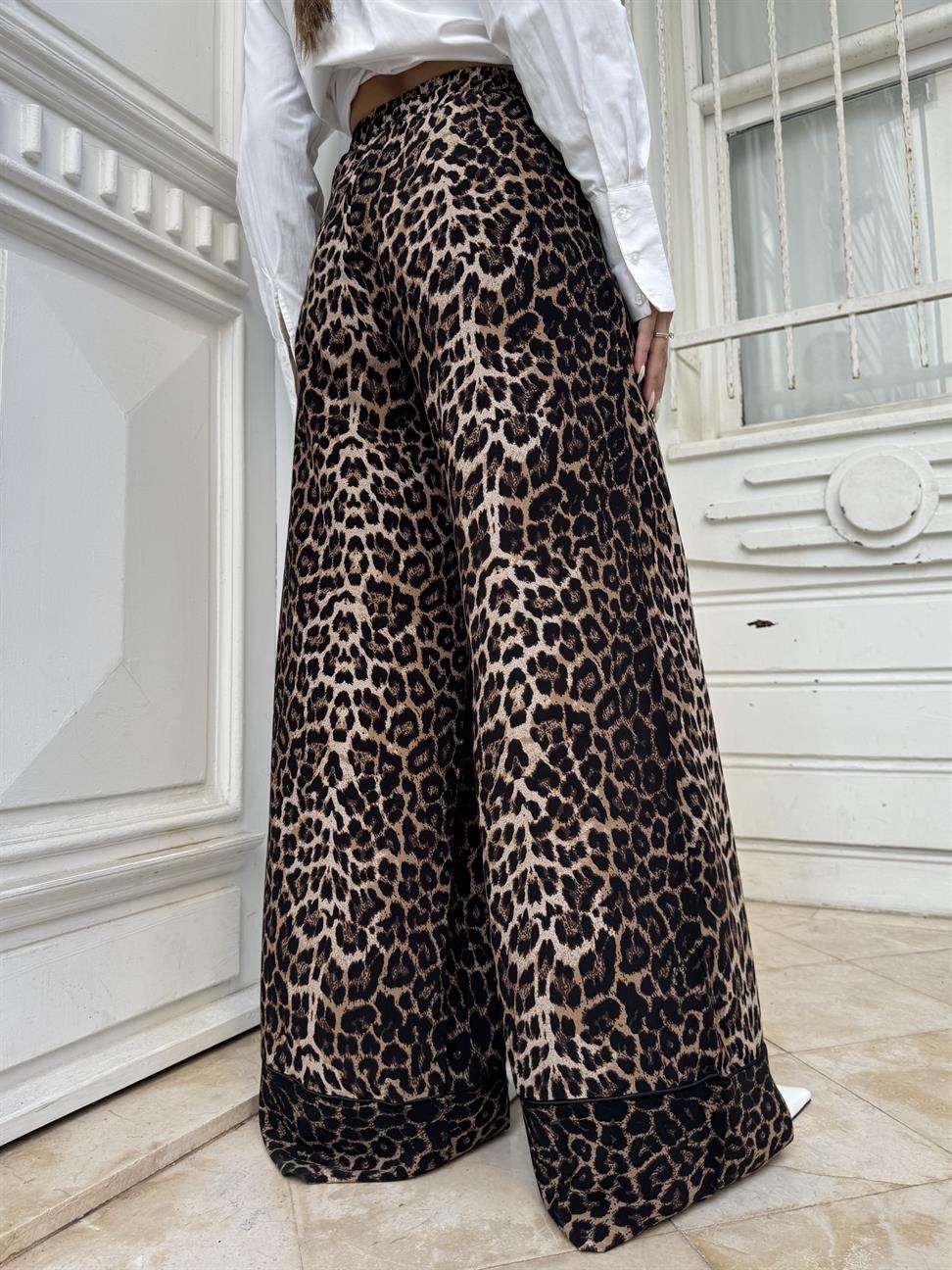 Siyah Leopar Pantolon