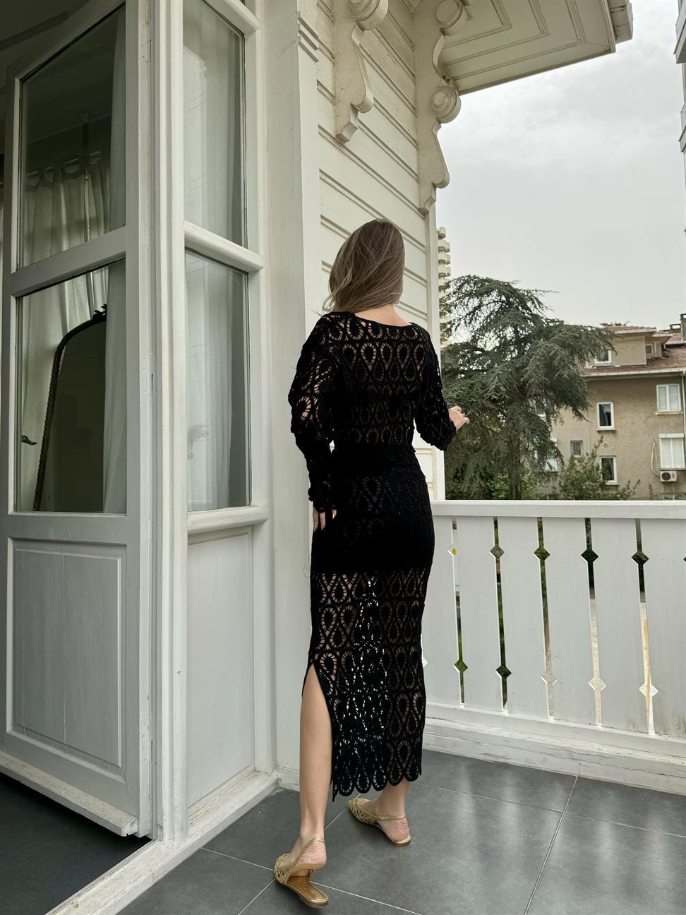 Siyah Makrome Takım