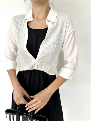 Siyah Müslin 2li Elbise