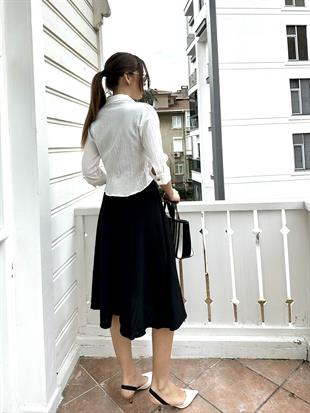 Siyah Müslin 2li Elbise