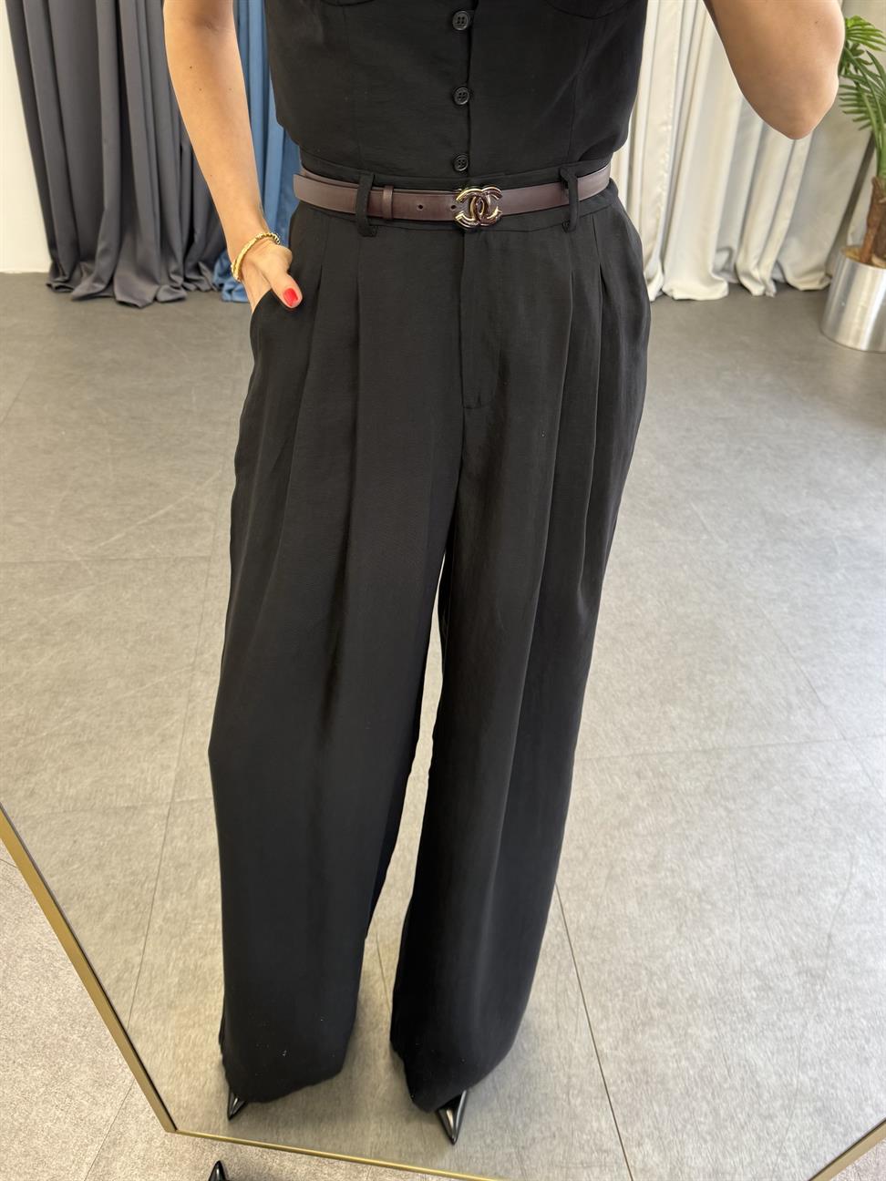 Siyah Palazzo Pantolon