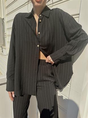 Siyah Pantolon Gömlek İkili Takım