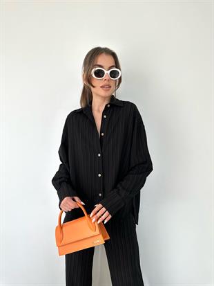 Siyah Pantolon Gömlek İkili Takım