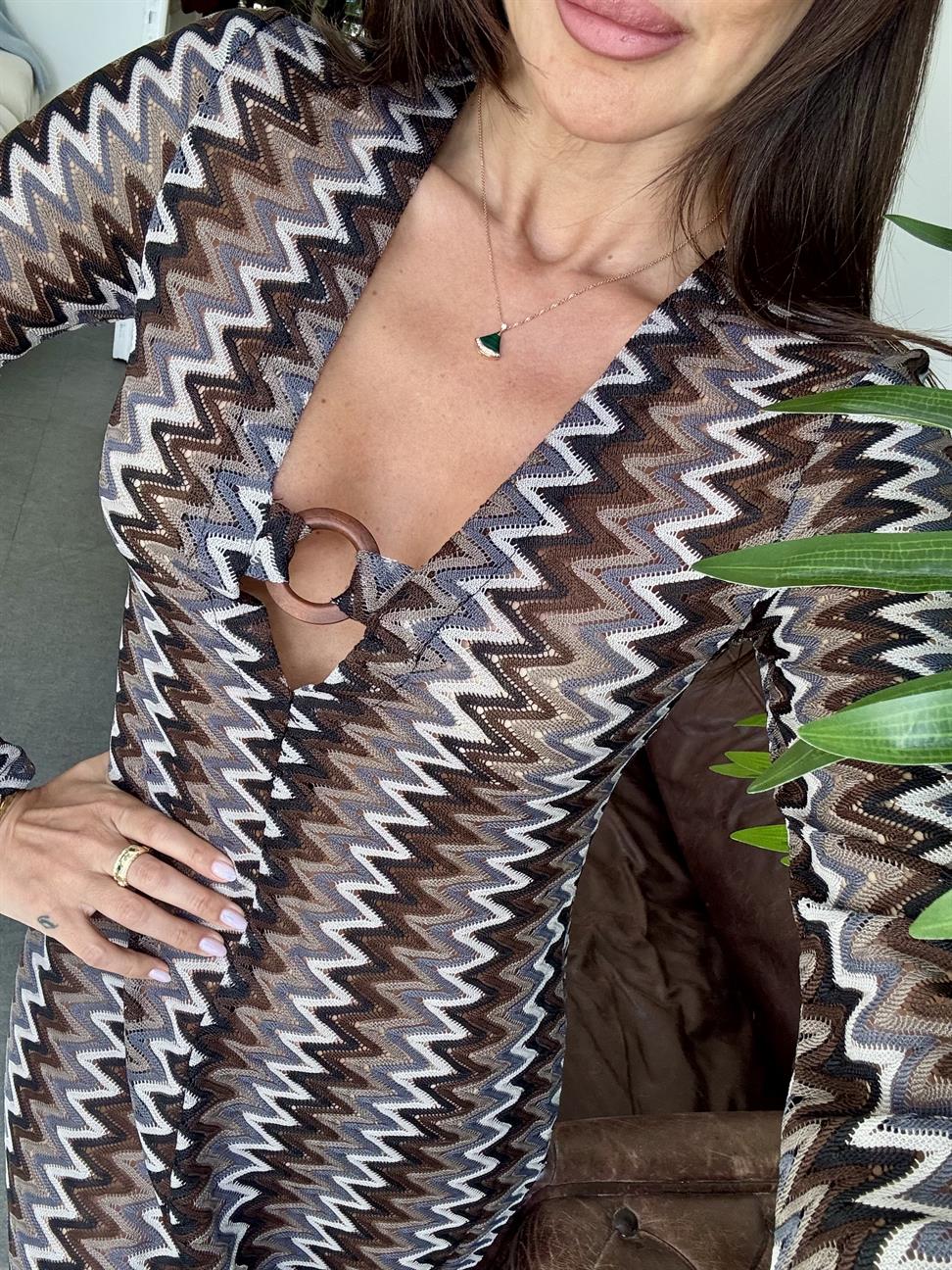 Siyah Renkli File Elbise