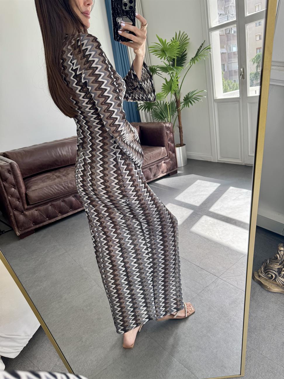 Siyah Renkli File Elbise