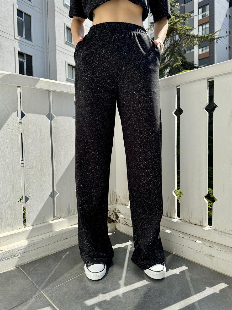 Siyah Simli Pantolon Takım