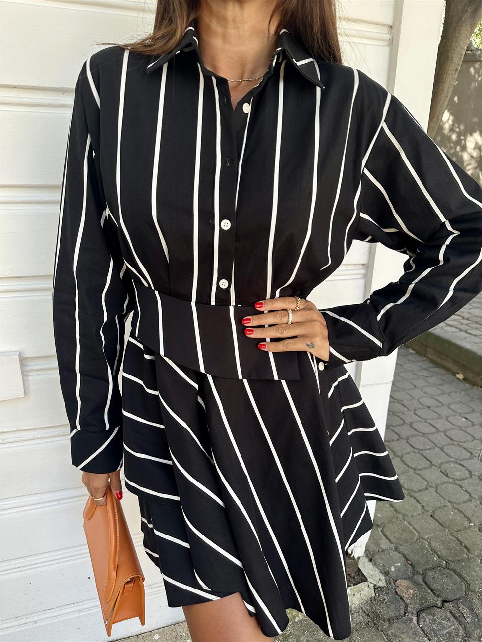 Siyah Tasarım Gömlek Elbise